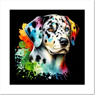 Watercolor Catahoula Leopard Posters and Art